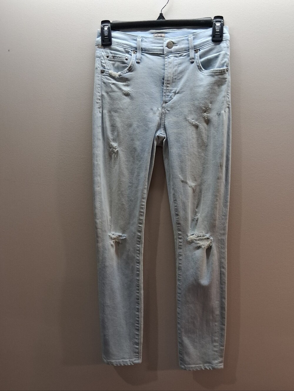 Citizens Of Humanity Rocket High Rise Skinny Jeans Pale Blue Distressed Fizzle